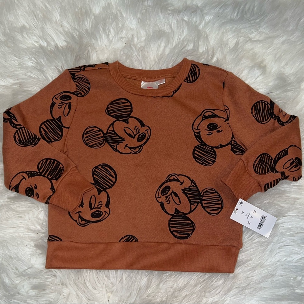 🍂🍁Mickey Mouse sweatshirt 3T fleece lined NWT🍁🍂
